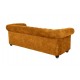 SOFA CHESTERFIELD 3-OSOBOWA MUSZTARDOWY WELUR