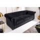 SOFA CHESTERFIELD 3-OSOBOWA CZARNY WELUR