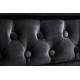 SOFA CHESTERFIELD 3-OSOBOWA CZARNY WELUR