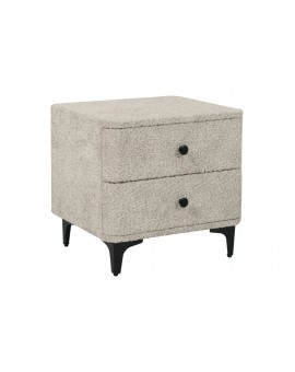 SZAFKA NOCNA ART DECO 45X40 CM BOUCLE SZARA