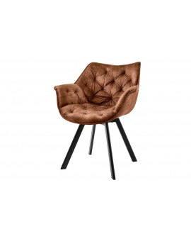 KRZESŁO OBROTOWE DUTCH COMFORT BRĄZOWY WELUR 