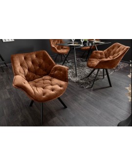 KRZESŁO OBROTOWE DUTCH COMFORT BRĄZOWY WELUR 