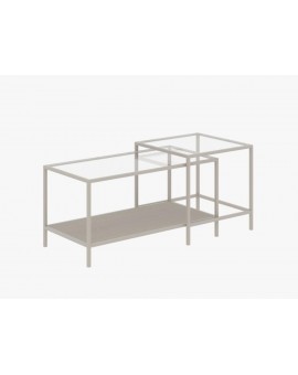 ZESTAW STOLIKÓW KAWOWYCH SEAFORD 90X50CM SZARY