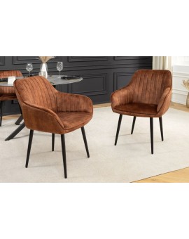 KRZESŁO TURIN BRĄZOWY WELUR