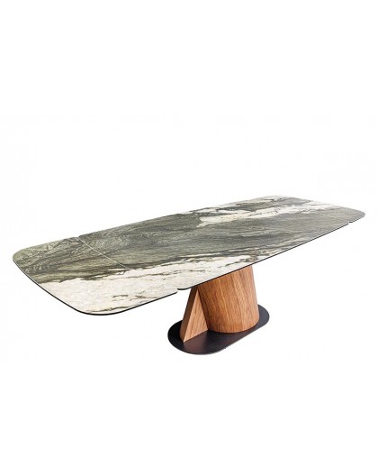 STÓŁ ELEMENTS 180-260/100 CM CERAMICZNY BRĄZOWO-SZARY