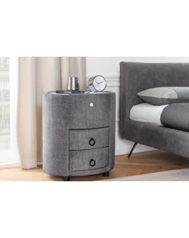 SZAFKA NOCNA SIGNUM 49X37 CM SZARA Z OŚWIETLENIEM LED