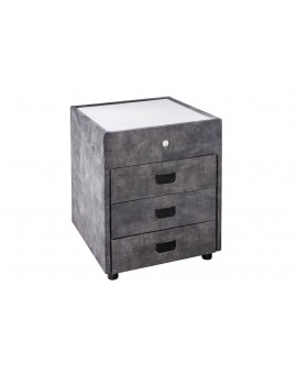 SZAFKA NOCNA PARIS 45X45 CM SZARY WELUR Z OŚWIETLENIEM LED