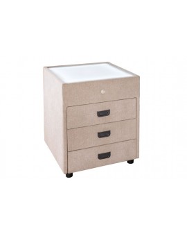 SZAFKA NOCNA TOULOUSE 45X45 CM BEŻOWA Z OŚWIETLENIEM LED