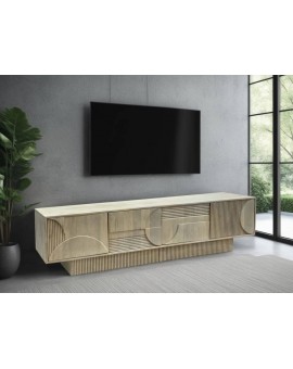 SZAFKA RTV ART DECO II 200X38 CM MANGO BIELONE