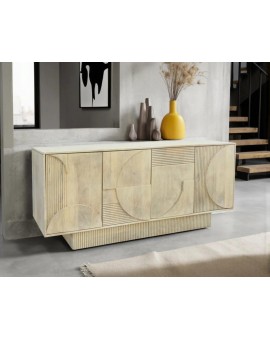 KOMODA ART DECO II 170X38 CM MANGO BIELONE