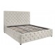 ŁÓŻKO PARIS CHESTERFIELD 160X200 CM WELUR BEŻOWY