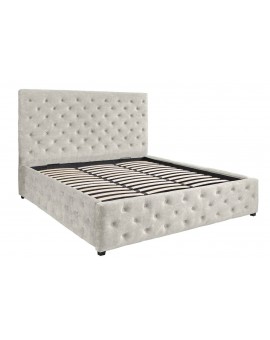 ŁÓŻKO PARIS CHESTERFIELD 160X200 CM WELUR BEŻOWY