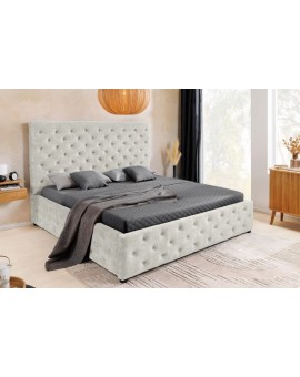 Ł&Oacute;ŻKO PARIS CHESTERFIELD 180X200 CM WELUR BEŻOWY