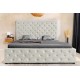 ŁÓŻKO PARIS CHESTERFIELD 180X200 CM WELUR BEŻOWY
