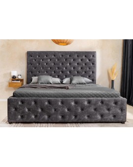 Ł&Oacute;ŻKO PARIS CHESTERFIELD 160X200 CM WELUR SZARY