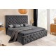 ŁÓŻKO PARIS CHESTERFIELD 180X200 CM WELUR SZARY
