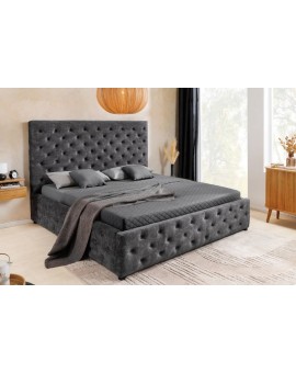 Ł&Oacute;ŻKO PARIS CHESTERFIELD 180X200 CM WELUR SZARY