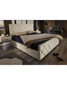 Ł&Oacute;ŻKO ELYSIUM 180X200 CM WELUR BEŻOWY