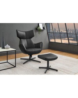 FOTEL OBROTOWY VOGUE EKOSK&Oacute;RA CZARNA