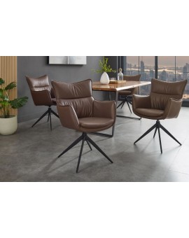 KRZESŁO OBROTOWE VOGUE EKOSKÓRA BRĄZOWE