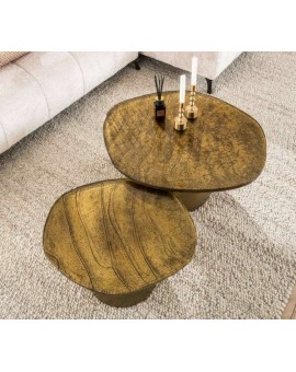 ZESTAW STOLIK&Oacute;W KAWOWYCH KIKO ZŁOTY - 2SZT.