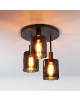 LAMPA SUFITOWA HOLY SZKŁO BRĄZOWE