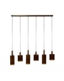 LAMPA WISZĄCA HOLY SZKŁO BRĄZOWE