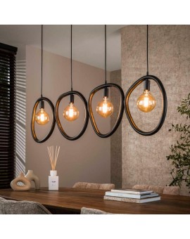 LAMPA WISZĄCA BERNA METALOWA ANTYCZNA CZERŃ