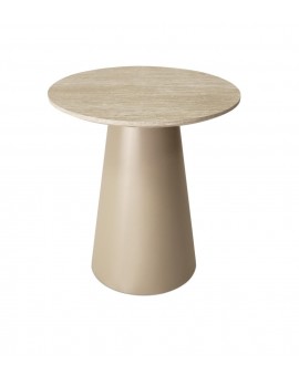 STOLIK KAWOWY TANGO 45 CM TRAWERTYN BEŻOWY