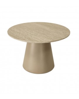 STOLIK KAWOWY TANGO 60 CM TRAWERTYN BEŻOWY