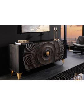 KOMODA GOLDEN SUNSET 140X38 CM MANGO CZARNA