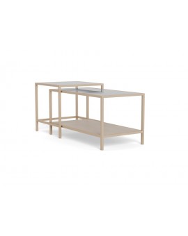 ZESTAW STOLIK&Oacute;W KAWOWYCH SEAFORD 90X50CM SZARY