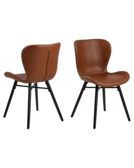 KRZESŁO BATILDA BRĄZOWE EKOSKÓRA I