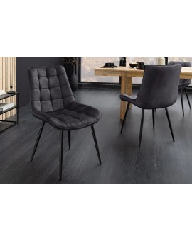 ZESTAW KRZESEŁ ROADSTAR CIEMNOSZARY WELUR - 4SZT