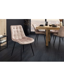 ZESTAW KRZESEŁ ROADSTAR BEŻOWY WELUR - 4SZT