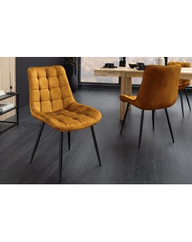 ZESTAW KRZESEŁ ROADSTAR MUSZTARDOWY WELUR - 4SZT