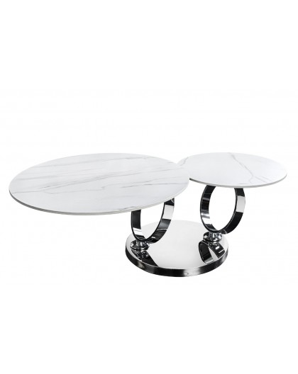 STOLIK KAWOWY DANCING RINGS II CERAMIKA BIAŁY