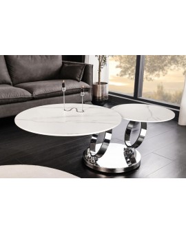 STOLIK KAWOWY DANCING RINGS II CERAMIKA BIAŁY