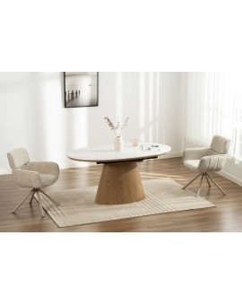 ST&Oacute;Ł ROZKŁADANY UNIQUE 160-200X90 CM CERAMIKA BIAŁY