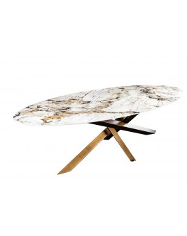 STÓŁ SCULPTURE 280X130 CM CERAMICZNY BIAŁY