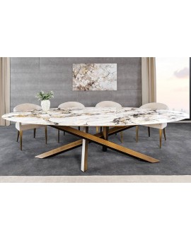 STÓŁ SCULPTURE 280X130 CM CERAMICZNY BIAŁY