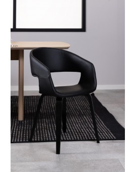 KRZESŁO NOVA EKOSKÓRA CZARNE