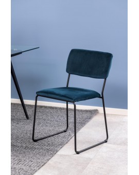 KRZESŁO CORNELIA NIEBIESKIE WELUR