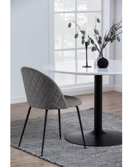 KRZESŁO LOUISE CIEMNOSZARE WELUR