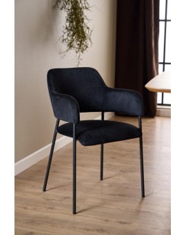 KRZESŁO LIMA CZARNE WELUR
