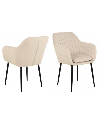 KRZESŁO EMILIA BEŻOWE WELUR