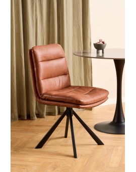 KRZESŁO OBROTOWE DEAN BRĄZOWE EKOSKÓRA