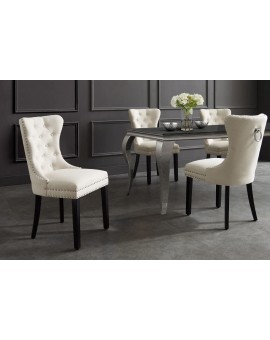 KRZESŁO CASTLE II BEŻOWE LEN