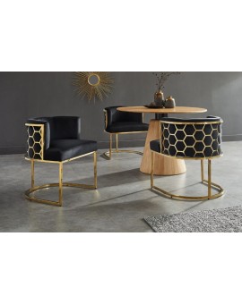 KRZESŁO ELEGANCE WELUR CZARNY