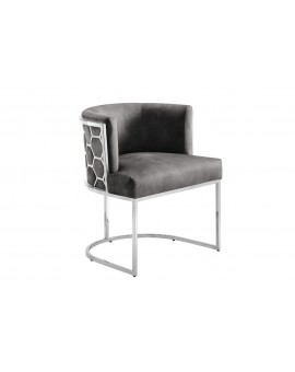 KRZESŁO ELEGANCE WELUR SZARY